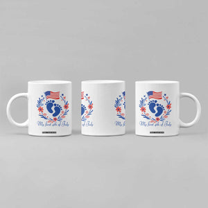 My First 4th of July Patriotic Cute Baby Footprints Coffee Mug American Flag Wreath America Holiday Milestone