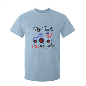 My First 4th of July Patriotic Tractor Cute T Shirt For Kid American Flag Infant Independence Holiday Milestone