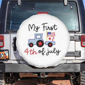 My First 4th of July Patriotic Tractor Cute Spare Tire Cover American Flag Infant Independence Holiday Milestone