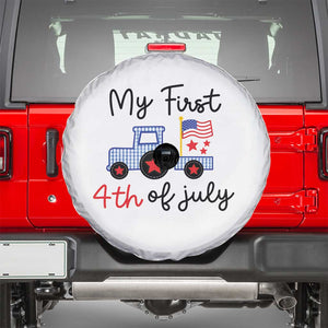 My First 4th of July Patriotic Tractor Cute Spare Tire Cover American Flag Infant Independence Holiday Milestone