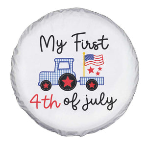 My First 4th of July Patriotic Tractor Cute Spare Tire Cover American Flag Infant Independence Holiday Milestone