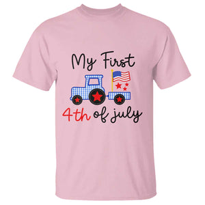 My First 4th of July Patriotic Tractor Cute T Shirt American Flag Infant Independence Holiday Milestone