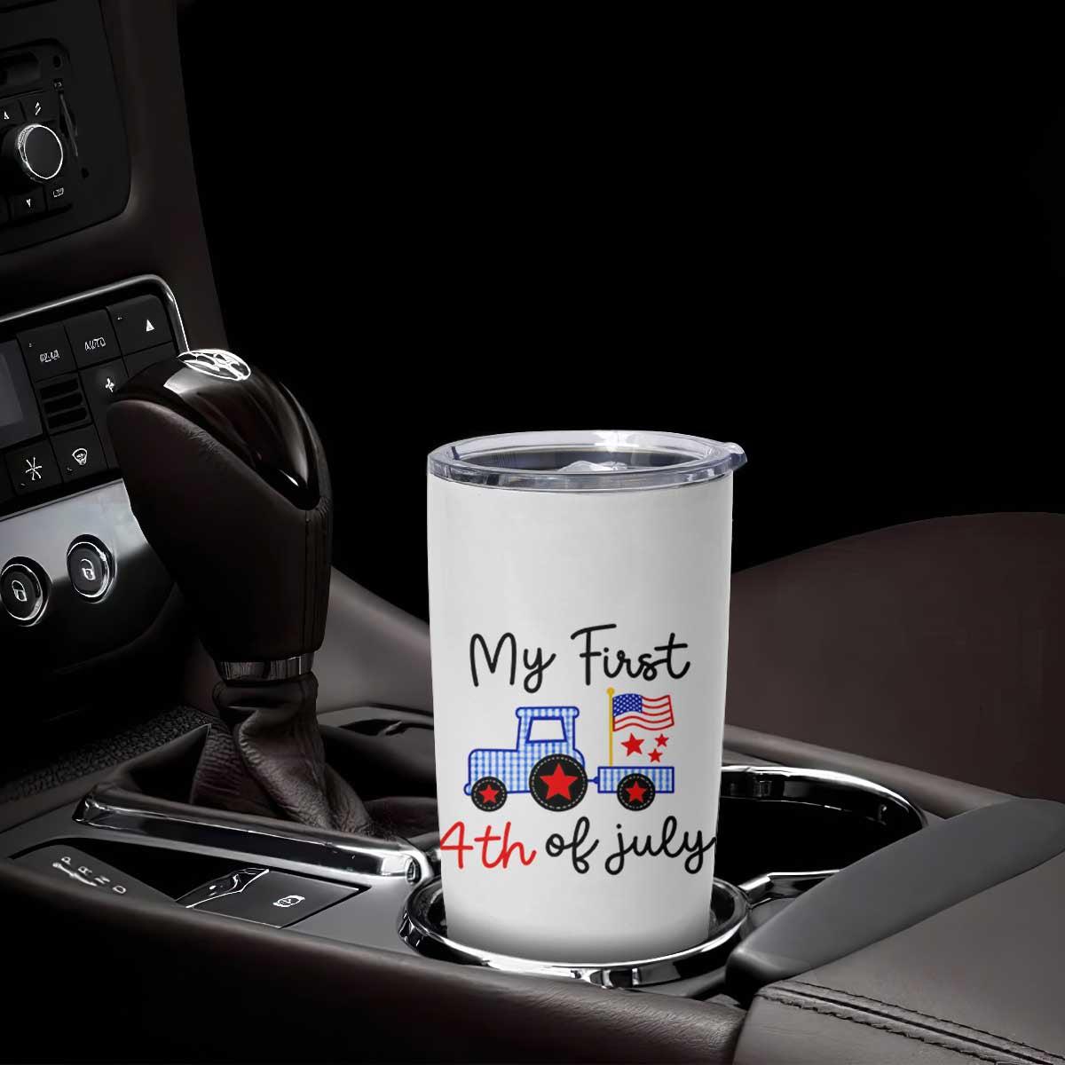 My First 4th of July Patriotic Tractor Cute Tumbler Cup American Flag Infant Independence Holiday Milestone