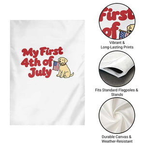 My First 4th of July Cute Golden Retriever Puppy Dog Garden Flag American Flag Independence Holiday Milestone