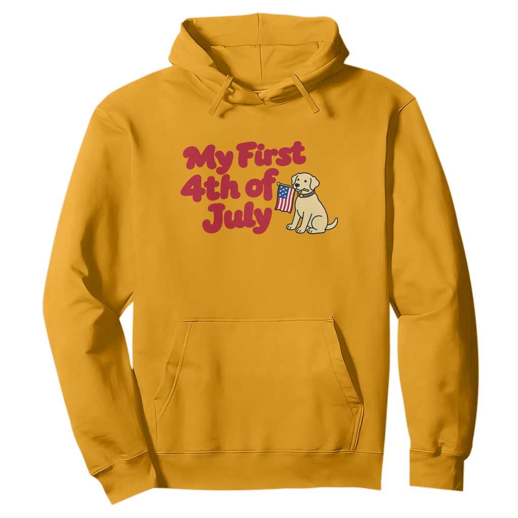 My First 4th of July Cute Golden Retriever Puppy Dog Hoodie American Flag Independence Holiday Milestone