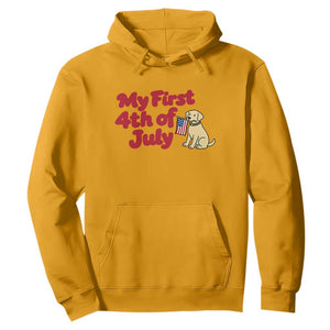 My First 4th of July Cute Golden Retriever Puppy Dog Hoodie American Flag Independence Holiday Milestone