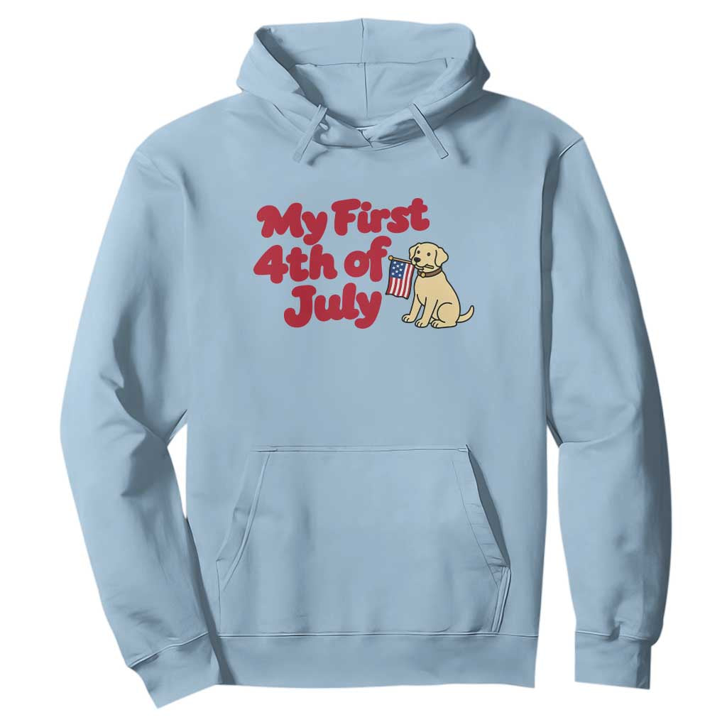 My First 4th of July Cute Golden Retriever Puppy Dog Hoodie American Flag Independence Holiday Milestone