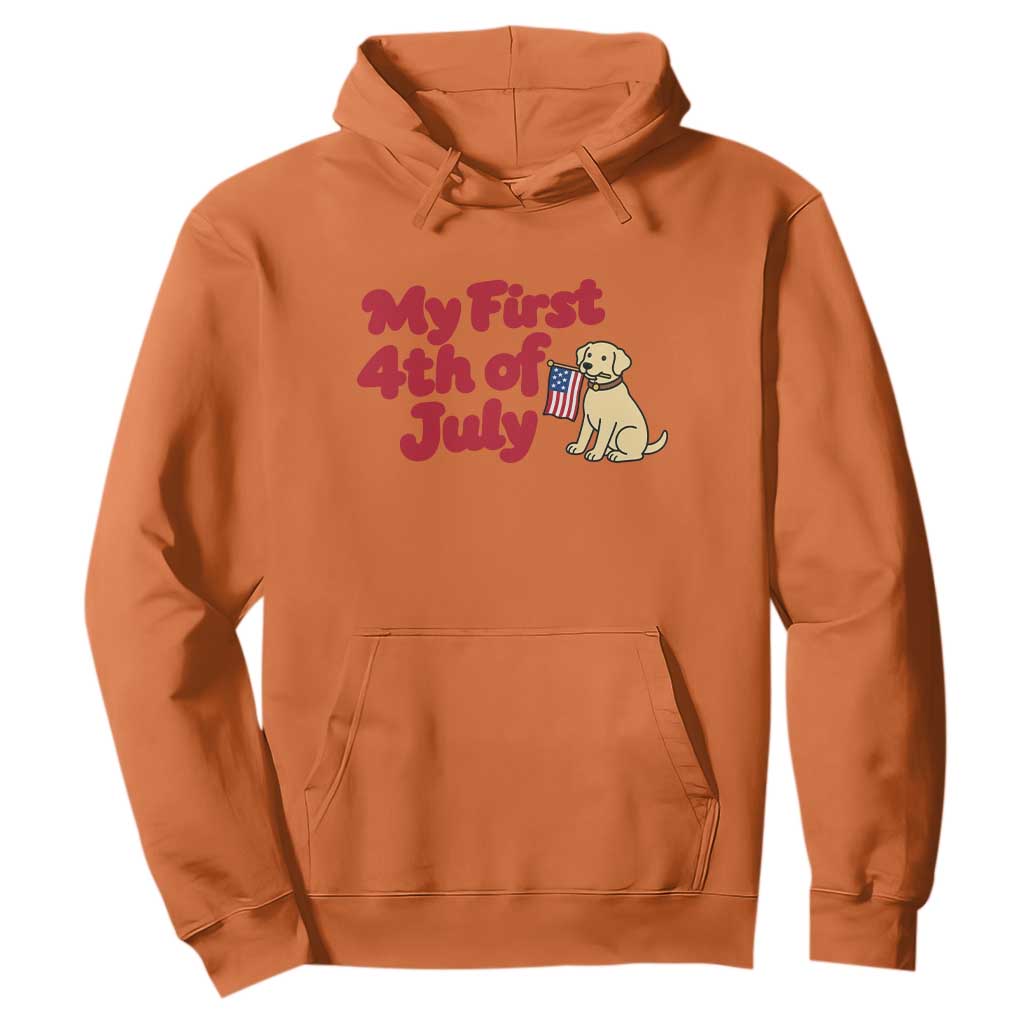 My First 4th of July Cute Golden Retriever Puppy Dog Hoodie American Flag Independence Holiday Milestone