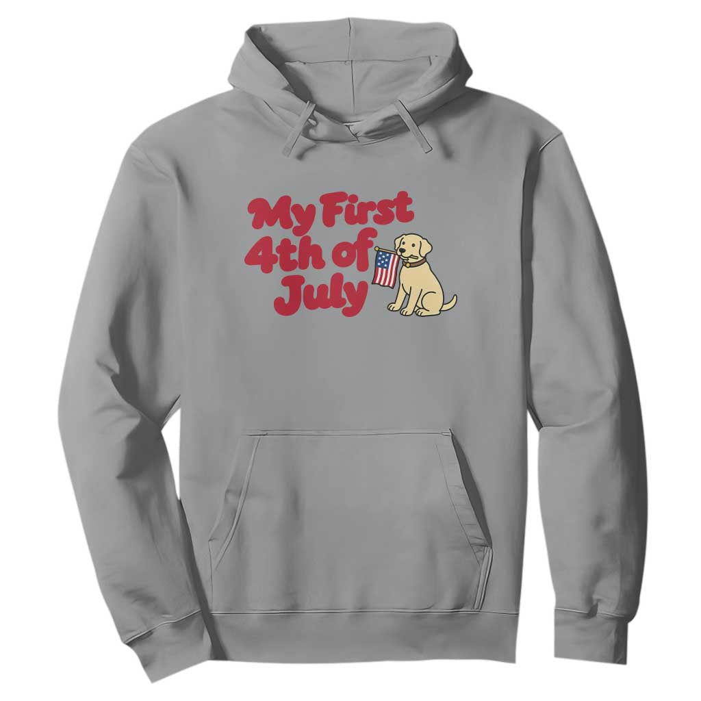 My First 4th of July Cute Golden Retriever Puppy Dog Hoodie American Flag Independence Holiday Milestone