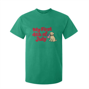 My First 4th of July Cute Golden Retriever Puppy Dog T Shirt For Kid American Flag Independence Holiday Milestone