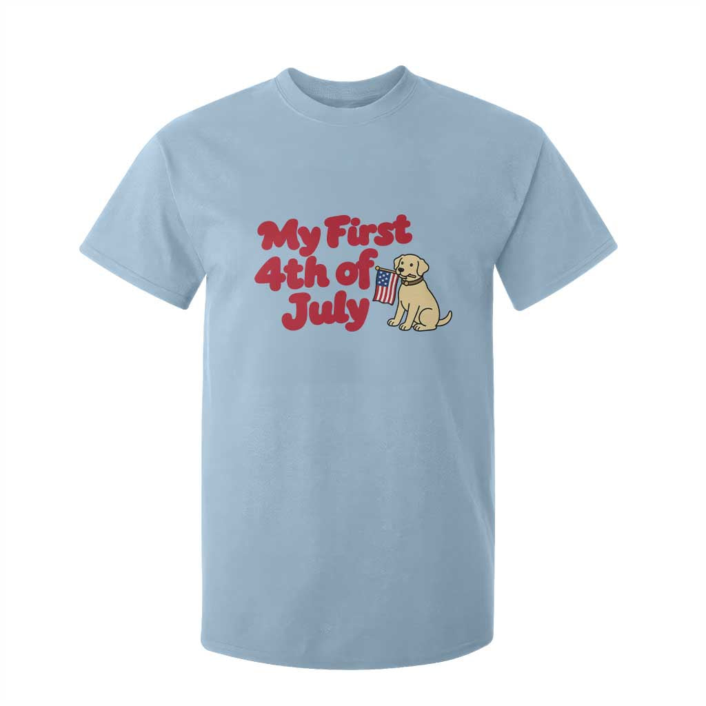 My First 4th of July Cute Golden Retriever Puppy Dog T Shirt For Kid American Flag Independence Holiday Milestone