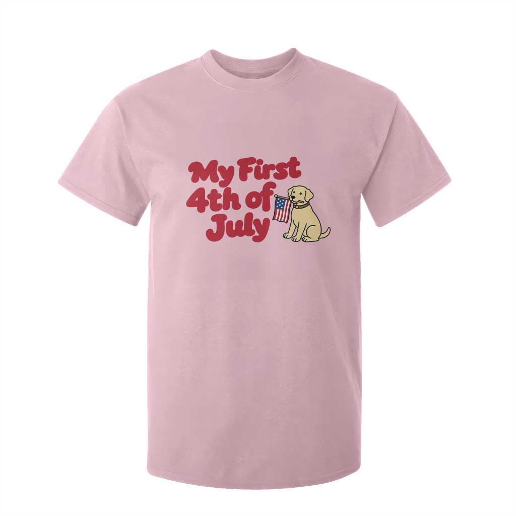 My First 4th of July Cute Golden Retriever Puppy Dog T Shirt For Kid American Flag Independence Holiday Milestone