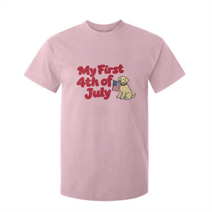 My First 4th of July Cute Golden Retriever Puppy Dog T Shirt For Kid American Flag Independence Holiday Milestone
