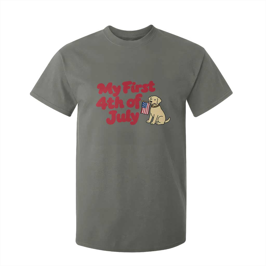 My First 4th of July Cute Golden Retriever Puppy Dog T Shirt For Kid American Flag Independence Holiday Milestone
