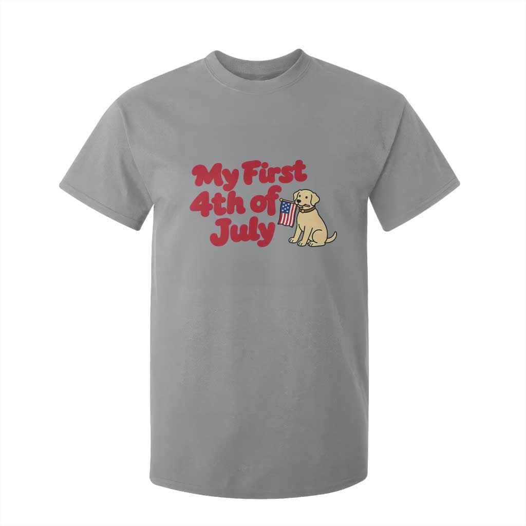 My First 4th of July Cute Golden Retriever Puppy Dog T Shirt For Kid American Flag Independence Holiday Milestone