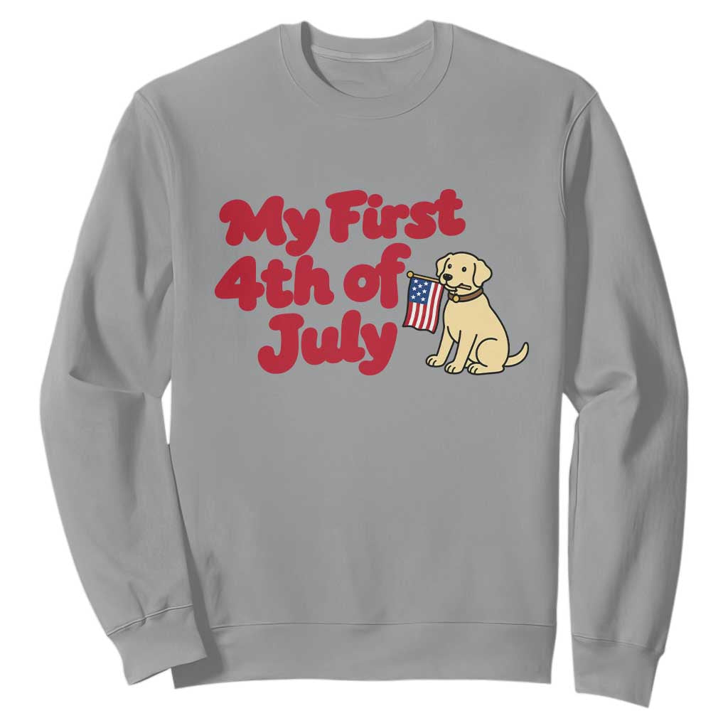 My First 4th of July Cute Golden Retriever Puppy Dog Sweatshirt American Flag Independence Holiday Milestone