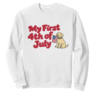 My First 4th of July Cute Golden Retriever Puppy Dog Sweatshirt American Flag Independence Holiday Milestone
