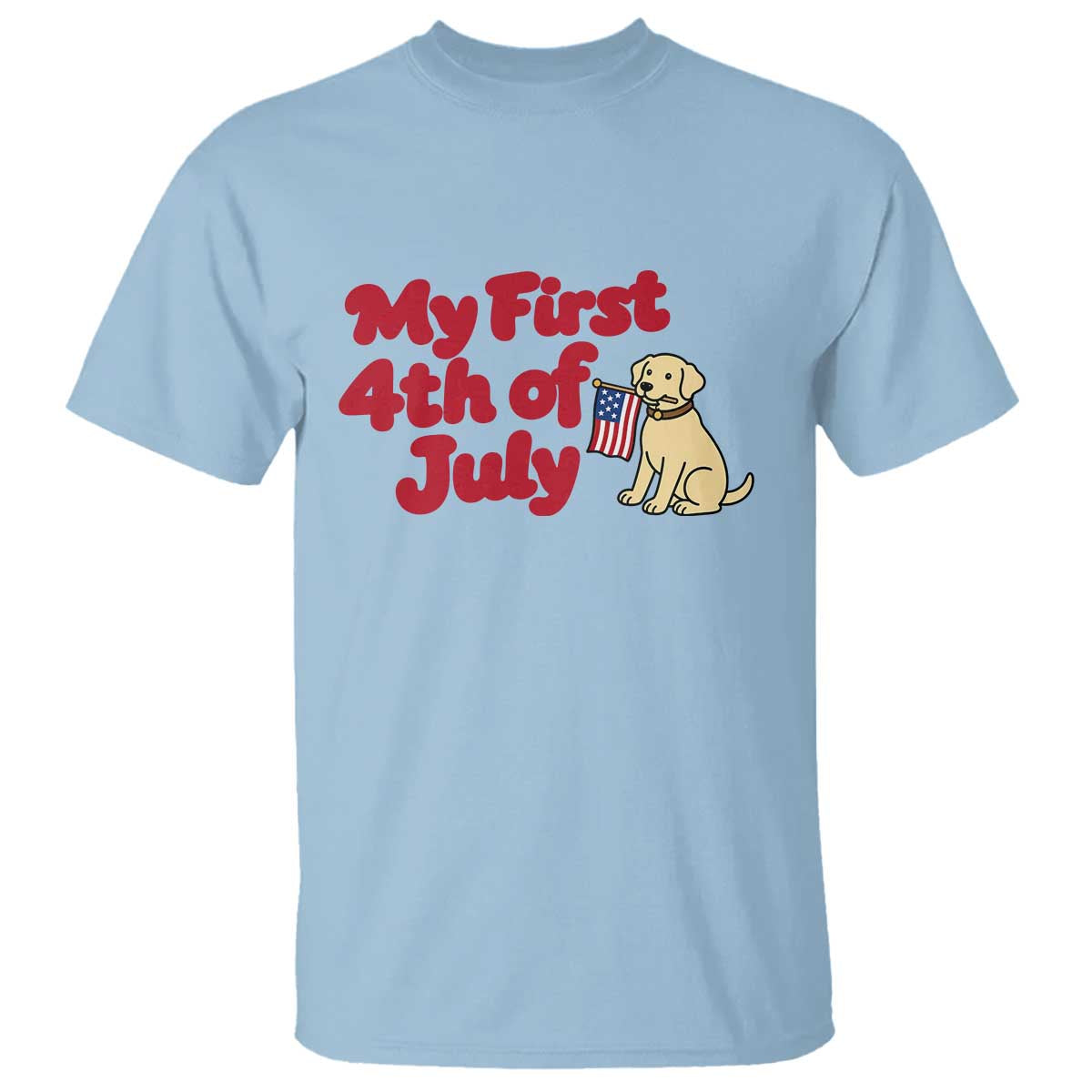 My First 4th of July Cute Golden Retriever Puppy Dog T Shirt American Flag Independence Holiday Milestone
