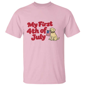 My First 4th of July Cute Golden Retriever Puppy Dog T Shirt American Flag Independence Holiday Milestone