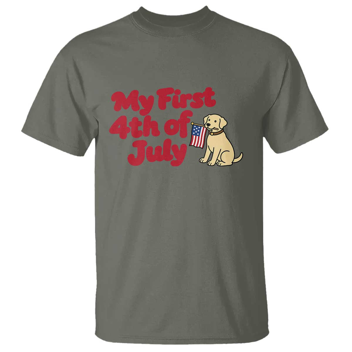 My First 4th of July Cute Golden Retriever Puppy Dog T Shirt American Flag Independence Holiday Milestone