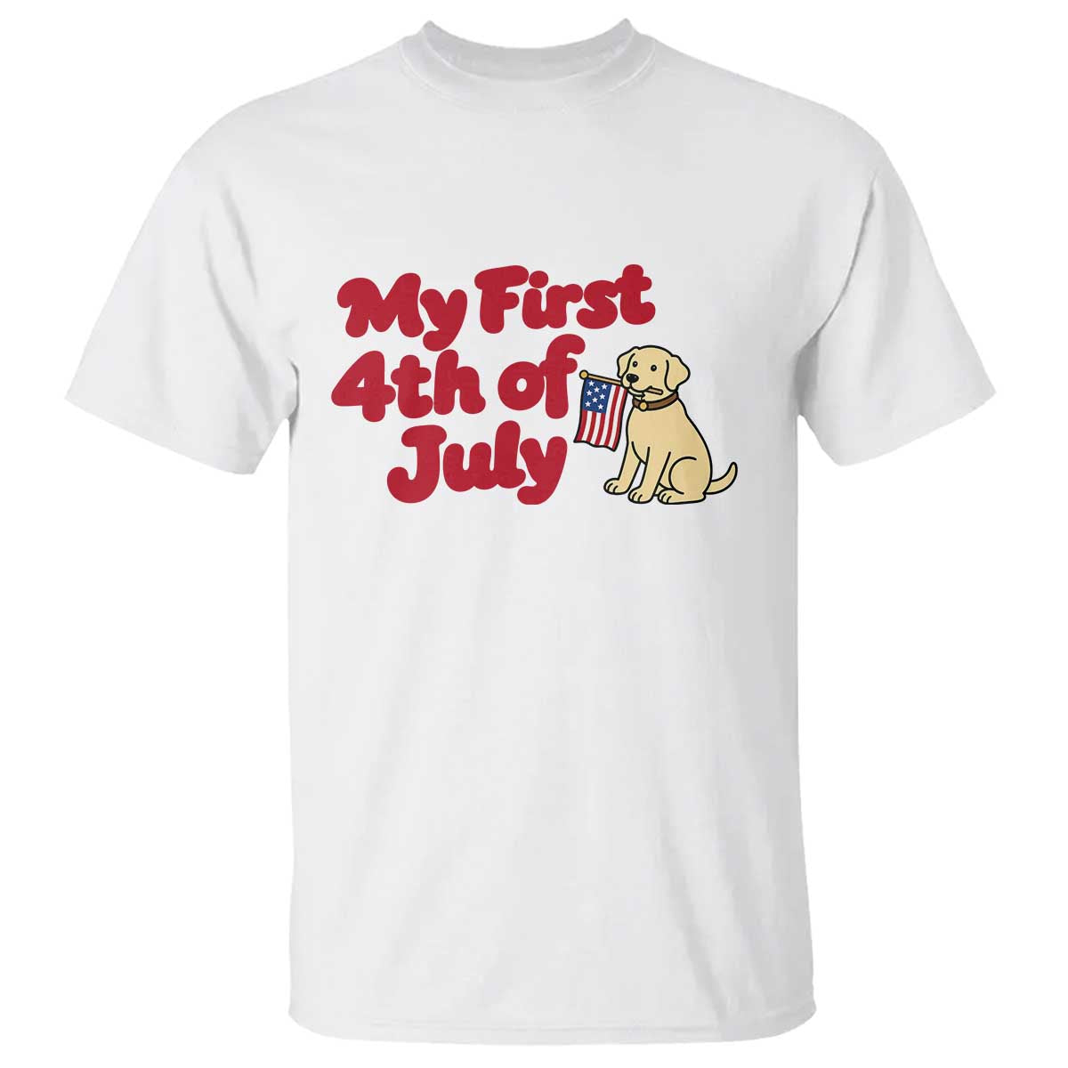 My First 4th of July Cute Golden Retriever Puppy Dog T Shirt American Flag Independence Holiday Milestone