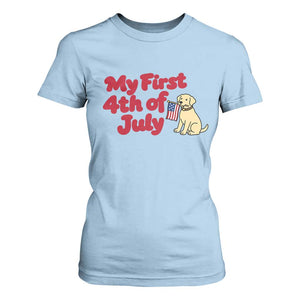 My First 4th of July Cute Golden Retriever Puppy Dog T Shirt For Women American Flag Independence Holiday Milestone