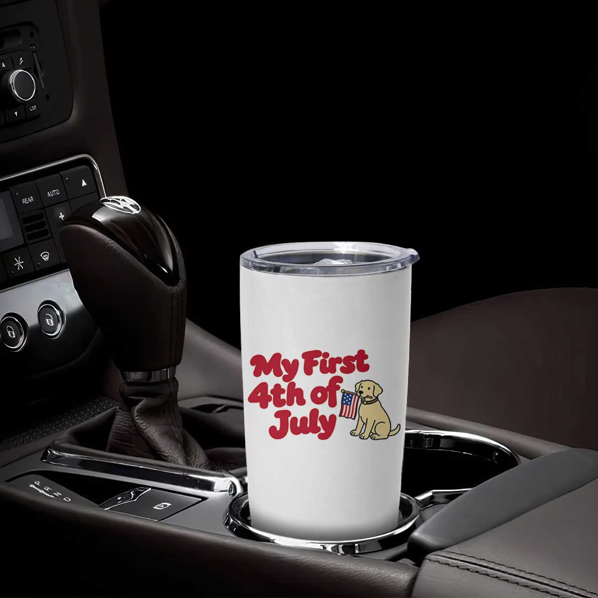 My First 4th of July Cute Golden Retriever Puppy Dog Tumbler Cup American Flag Independence Holiday Milestone