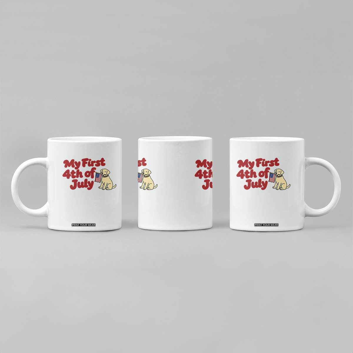 My First 4th of July Cute Golden Retriever Puppy Dog Coffee Mug American Flag Independence Holiday Milestone