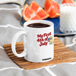 My First 4th of July Cute Golden Retriever Puppy Dog Coffee Mug American Flag Independence Holiday Milestone