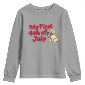 My First 4th of July Cute Golden Retriever Puppy Dog Youth Sweatshirt American Flag Independence Holiday Milestone