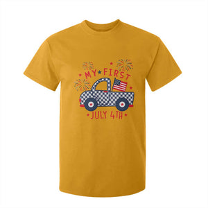 My First July 4th Gingham Vintage Truck Americana T Shirt For Kid Patriotic Fireworks Independence Holiday Milestone