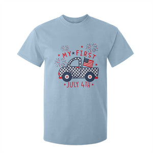 My First July 4th Gingham Vintage Truck Americana T Shirt For Kid Patriotic Fireworks Independence Holiday Milestone