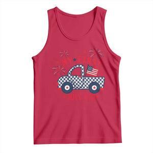 My First July 4th Gingham Vintage Truck Americana Tank Top Patriotic Fireworks Independence Holiday Milestone