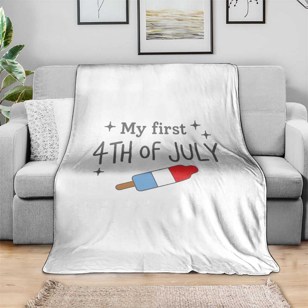 My First 4th of July Cute Summer Rocket Popsicle Throw Blanket Firecracker Ice Lolly Patriotic Baby Independence Holiday