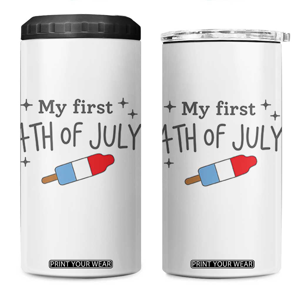 My First 4th of July Cute Summer Rocket Popsicle 4 in 1 Can Cooler Tumbler Firecracker Ice Lolly Patriotic Baby Independence Holiday