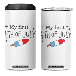 My First 4th of July Cute Summer Rocket Popsicle 4 in 1 Can Cooler Tumbler Firecracker Ice Lolly Patriotic Baby Independence Holiday