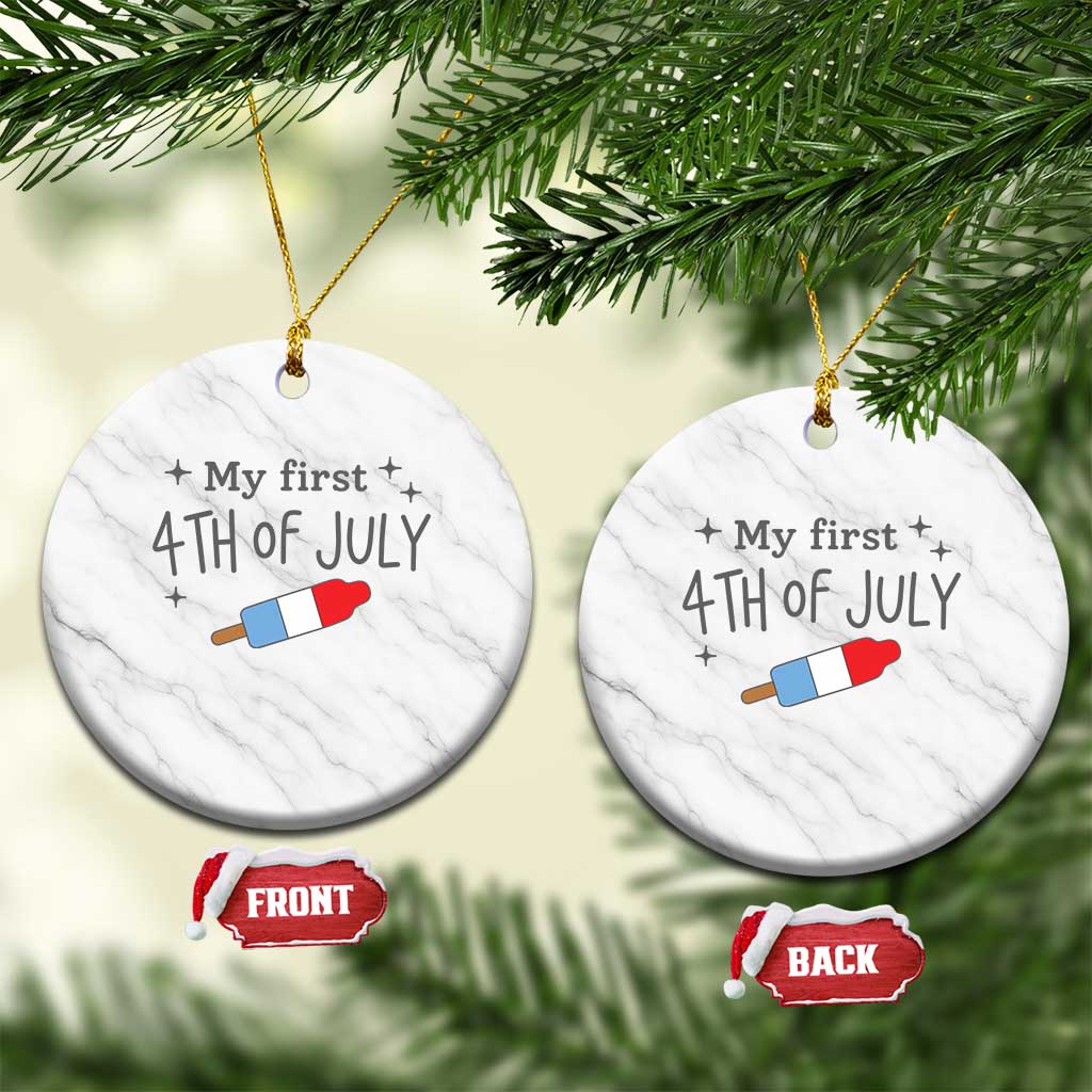 My First 4th of July Cute Summer Rocket Popsicle Ceramic Ornament Firecracker Ice Lolly Patriotic Baby Independence Holiday