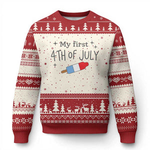 My First 4th of July Cute Summer Rocket Popsicle Ugly Christmas Sweater Firecracker Ice Lolly Patriotic Baby Independence Holiday