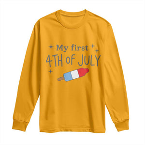 My First 4th of July Cute Summer Rocket Popsicle Long Sleeve Shirt Firecracker Ice Lolly Patriotic Baby Independence Holiday