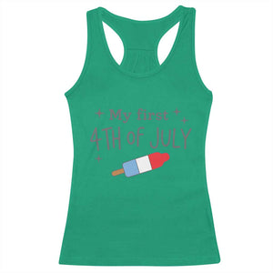 My First 4th of July Cute Summer Rocket Popsicle Racerback Tank Top Firecracker Ice Lolly Patriotic Baby Independence Holiday
