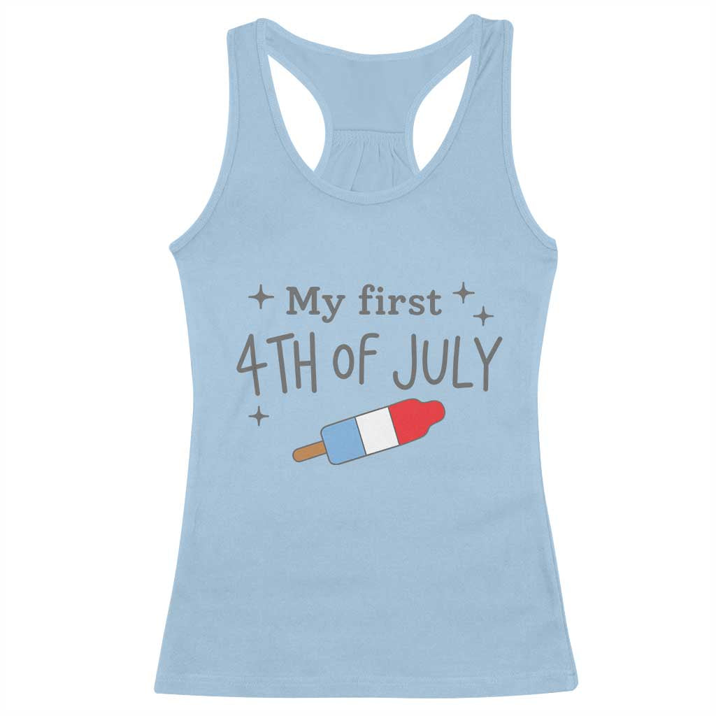 My First 4th of July Cute Summer Rocket Popsicle Racerback Tank Top Firecracker Ice Lolly Patriotic Baby Independence Holiday