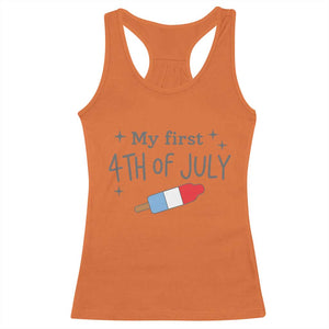 My First 4th of July Cute Summer Rocket Popsicle Racerback Tank Top Firecracker Ice Lolly Patriotic Baby Independence Holiday