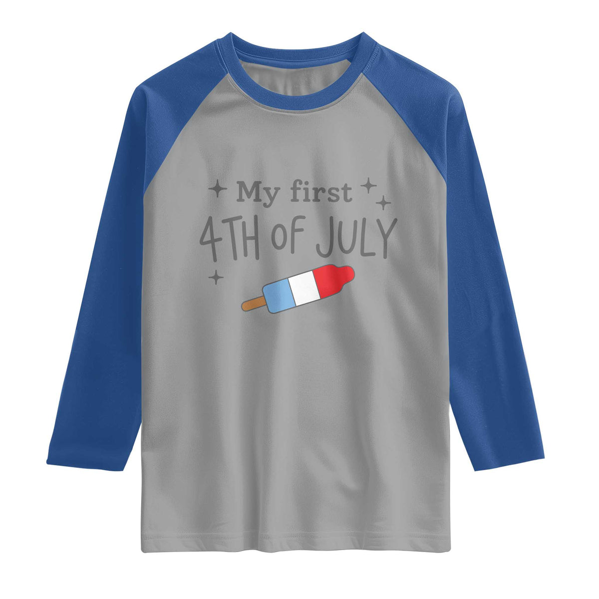 My First 4th of July Cute Summer Rocket Popsicle Raglan Shirt Firecracker Ice Lolly Patriotic Baby Independence Holiday