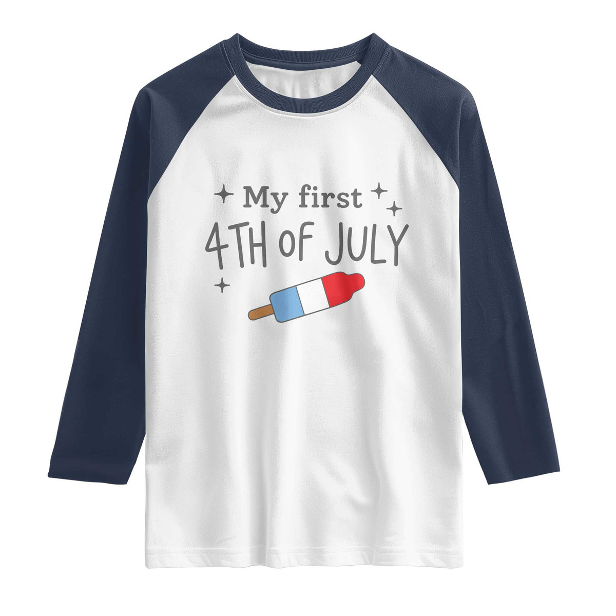 My First 4th of July Cute Summer Rocket Popsicle Raglan Shirt Firecracker Ice Lolly Patriotic Baby Independence Holiday