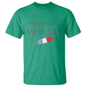 My First 4th of July Cute Summer Rocket Popsicle T Shirt Firecracker Ice Lolly Patriotic Baby Independence Holiday