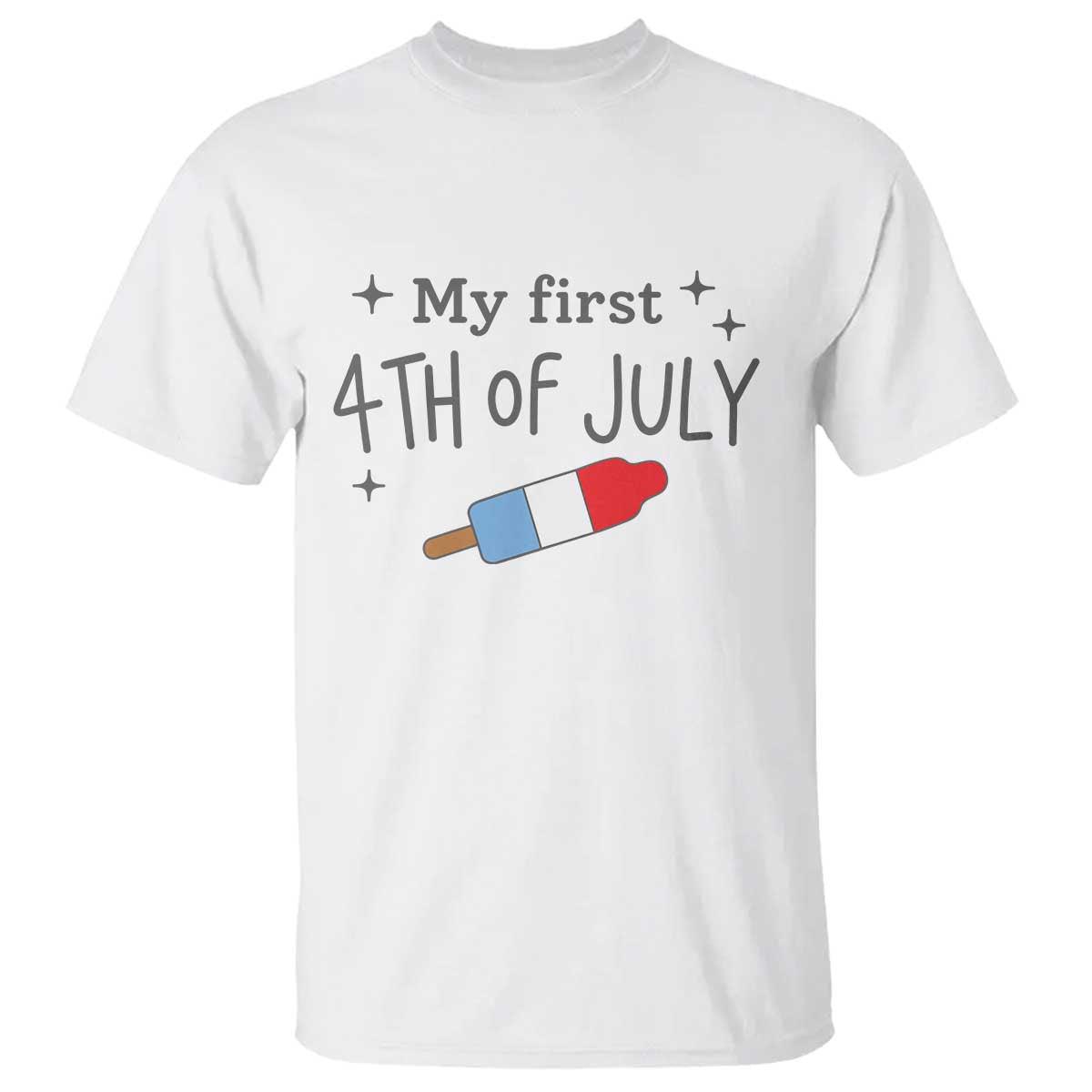 My First 4th of July Cute Summer Rocket Popsicle T Shirt Firecracker Ice Lolly Patriotic Baby Independence Holiday
