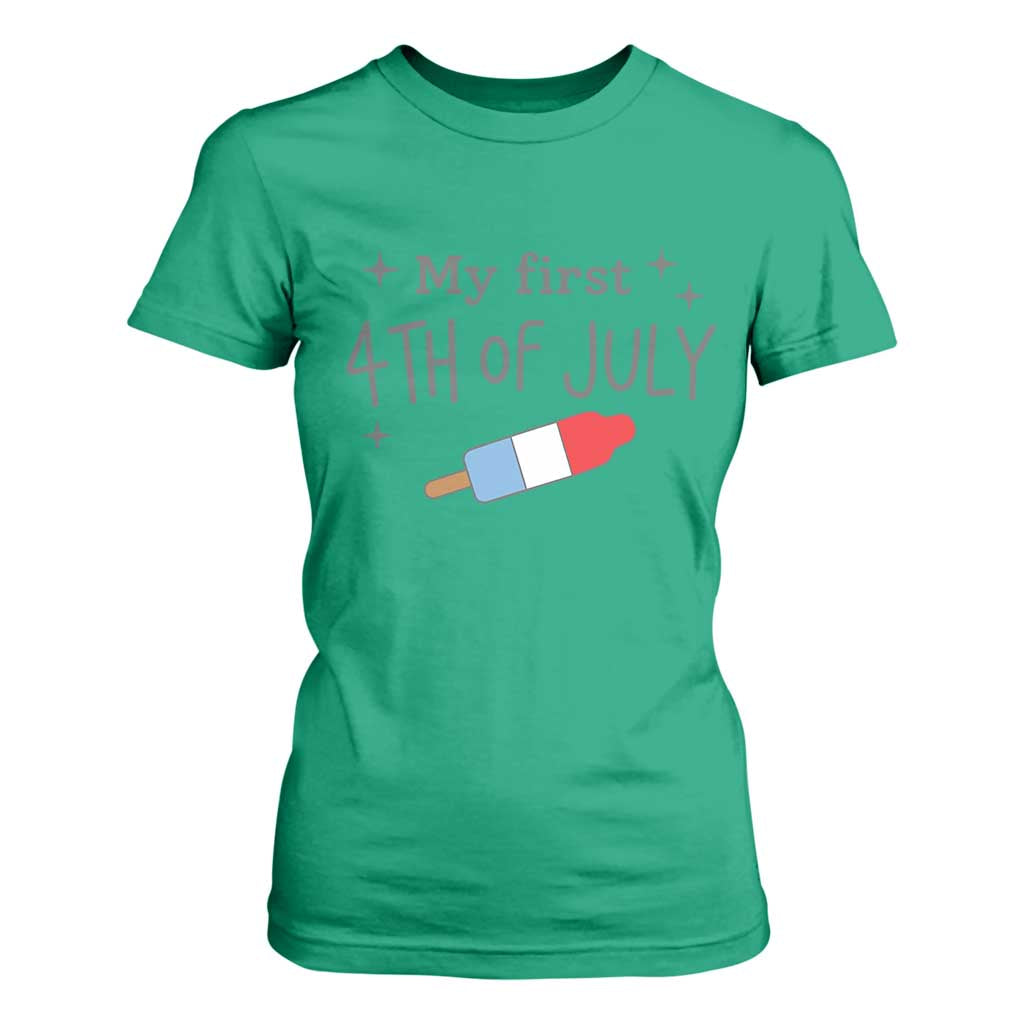 My First 4th of July Cute Summer Rocket Popsicle T Shirt For Women Firecracker Ice Lolly Patriotic Baby Independence Holiday