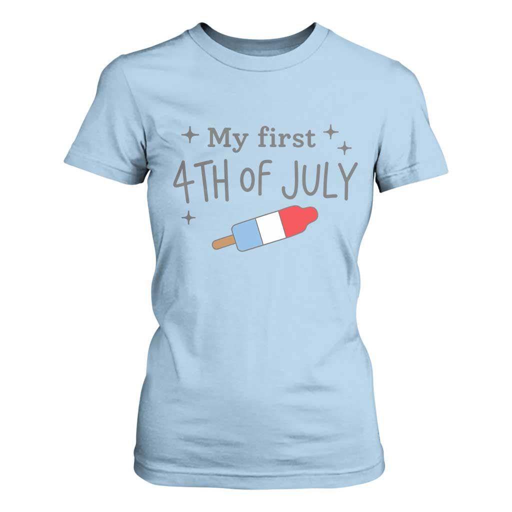 My First 4th of July Cute Summer Rocket Popsicle T Shirt For Women Firecracker Ice Lolly Patriotic Baby Independence Holiday