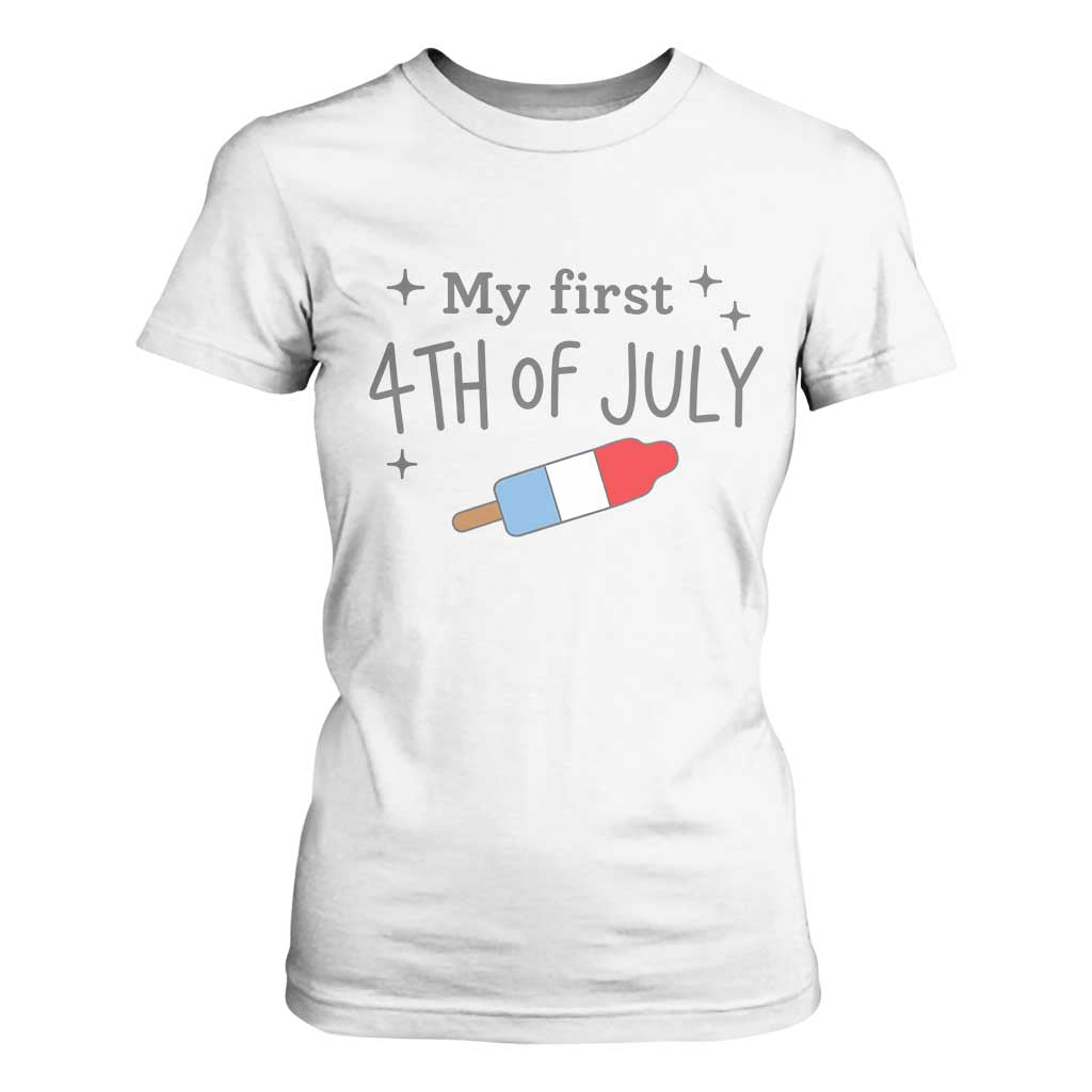 My First 4th of July Cute Summer Rocket Popsicle T Shirt For Women Firecracker Ice Lolly Patriotic Baby Independence Holiday TS02 White Print Your Wear