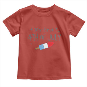 My First 4th of July Cute Summer Rocket Popsicle Toddler T Shirt Firecracker Ice Lolly Patriotic Baby Independence Holiday